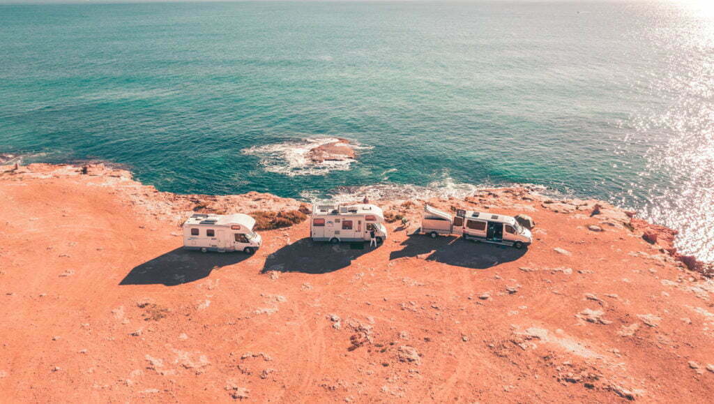 Campen direkt am Meer